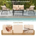 thumbnail image 7 of Kadyn Outdoor Bistro Conversation Set,Patio Furniture Sets, 4 Pieces Patio Furniture Set with Seat Back Cushions for Garden-Beige, 7 of 7