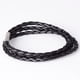 thumbnail image 5 of Fiudx Nueva Pulsera de Cuero Negro Entrelazada para Hombre y Mujer., 5 of 7