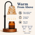 thumbnail image 6 of PKALQ Candle Warmer Lamp with Timer Dimmable, Birthday Gifts for Women Mom, House Warming Gifts New Home Decor, Wax Melt Warmer for Jar Candles with 2 Bulbs, 6 of 9