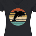 thumbnail image 4 of Inktastic Dolphin Cute Beach and Vacation Women's V-Neck T-Shirt, 4 of 5
