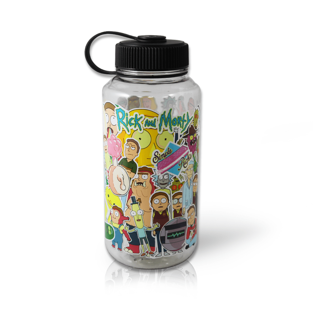 Rick And Morty Plastic Sports Water Bottle With Flip Top Lid - I'm