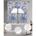 thumbnail image 2 of Boho Blue Flower Swag Curtains for Living Room/Bedroom Windows, Spring Watercolor Country Floral Plant Kitchen Curtains and Valances Set 36 Inch Length, Light Filtering Swags Valance Curtain Panels, 2 of 5