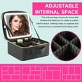 thumbnail image 2 of Makeup Bag LED Mirror, Women's Travel Cosmetic Case, Portable Makeup Artist Organizer with Illuminated Mirror, Three-Color Lighting, Adjustable Dividers & Brush Storage, Black, 2 of 11