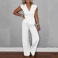 thumbnail image 2 of Pant Suits for Women Dressy 2 Piece Business Casual Outfits Vest and Elastic Waist Straight Leg Pants Set for Office Work Casual Matching Set, 2 of 6