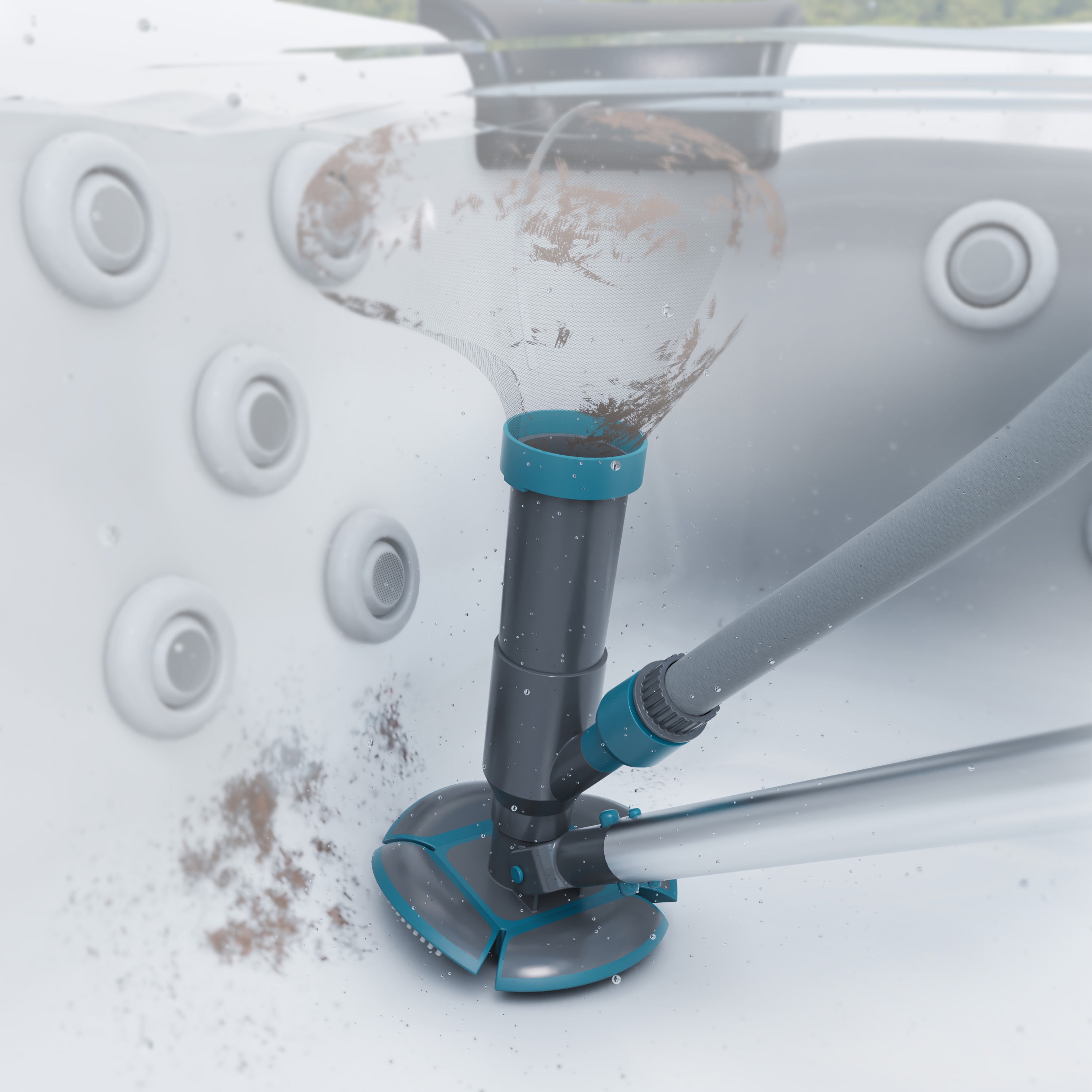 Mainstays Spa Vacuum with 360 Flexible Sides in Gray & Teal - 10.5 in x 6 in x 10.75 in - 0.65 lb