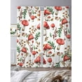thumbnail image 3 of Red Mushrooms Sheer Curtains 108 Inch Length 2 Panels Set Window Treatments, Maple Leaves Plants Country Botanical Rod Pocket Semi Curtains for Living Room/Bedroom/Kitchen Décor, 104"W x 108"L, 3 of 7