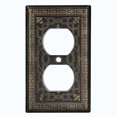 thumbnail image 2 of Metal Light Switch Plate Outlet Cover (French Victorian Frame - Single Duplex), 2 of 2