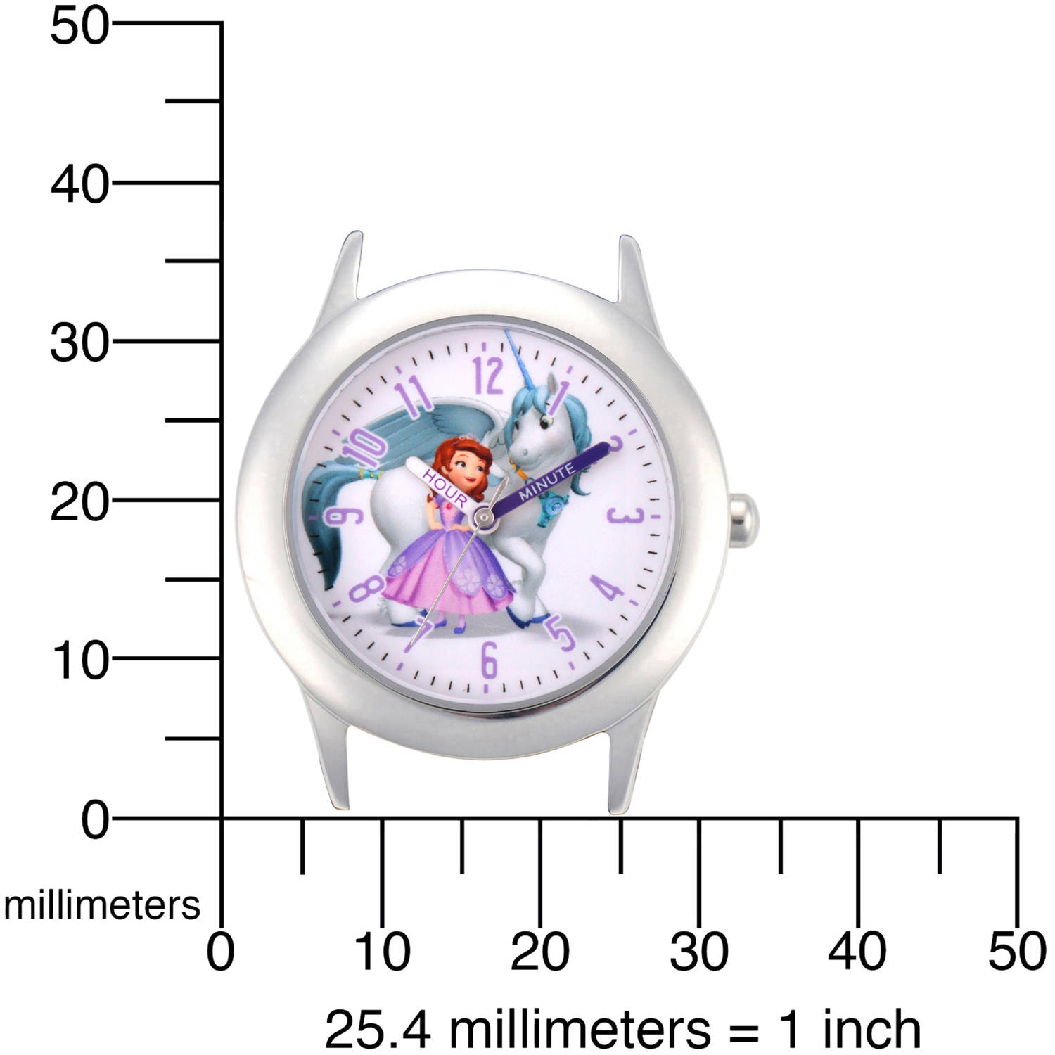 Disney Girls Princess Sophia Acrylic Pink Nylon Time Teacher Watch Cinderella, Ariel & Tiana Time Teacher Watch: Kids - Ewatch  main image 3