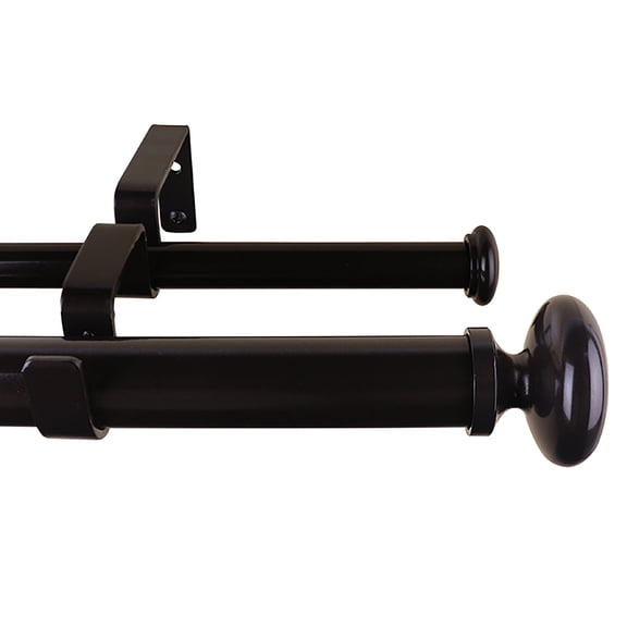 Meriville 1-Inch Diameter Prima Telescoping Double Window Treatment Curtain Rod, 84-Inch to 120-Inch, Oil-Rubbed Bronze