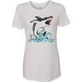 thumbnail image 3 of Inktastic Great White Shark Jumping Women's T-Shirt, 3 of 5