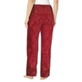 thumbnail image 3 of Sigee Vintage Burgundy Print Women's Soft Pajama Pants - Breathable and Comfortable Lounge Sleep Bottoms with Elastic Waistband and Pockets-XX-Large, 3 of 9