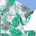 thumbnail image 6 of CAICJ98 Boys Hawaiian Outfits Short Sleeve Beach Button-Down Shirt and Shorts Set Kids Toddler Summer Clothes (Green,7-9 Years), 6 of 7