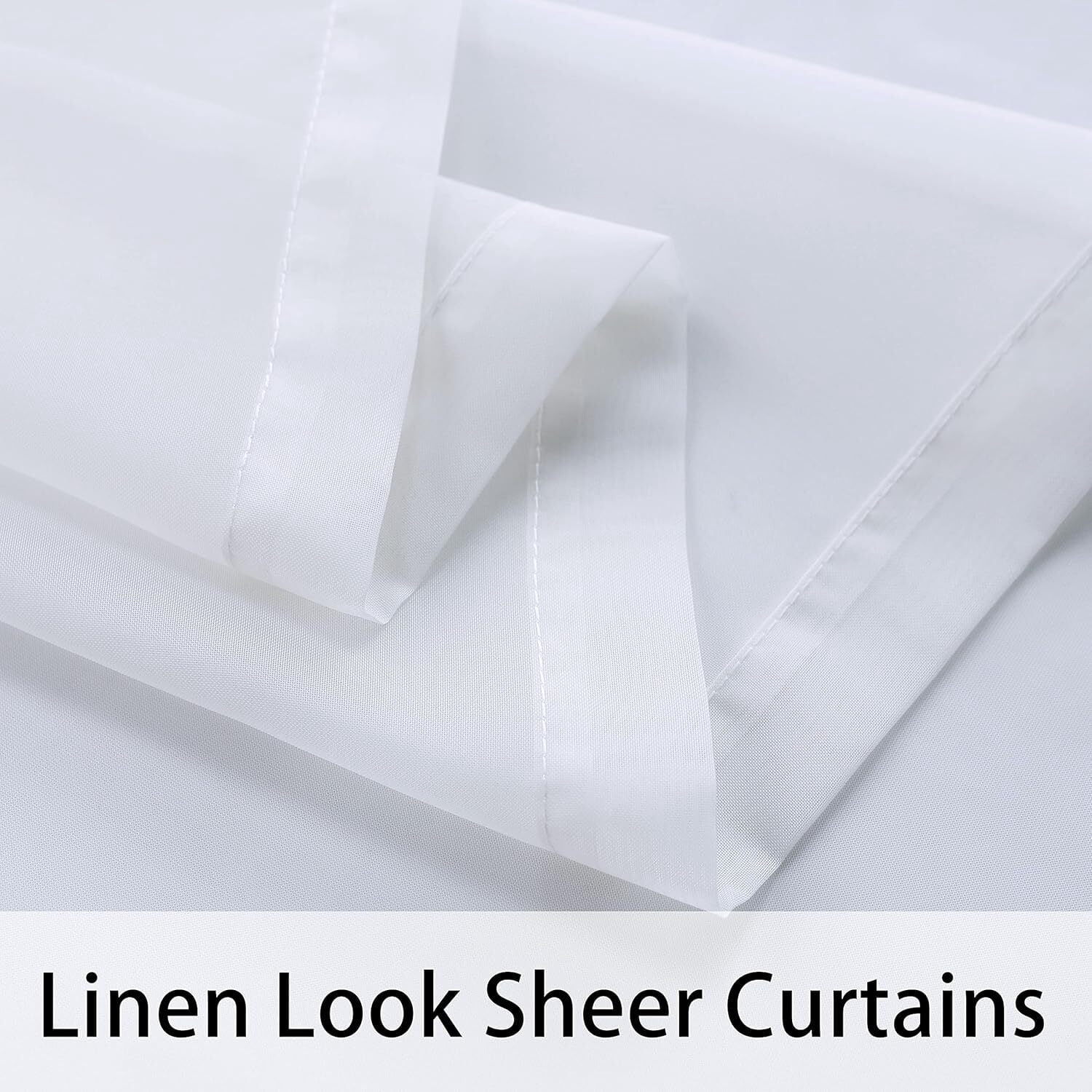GoXteam White Outdoor Sheer Curtains for Patio Waterproof, 2 Panels Grommet Indoor Voile Sheer Curtain for Living Room, Bedroom, Porch, Pergola, Cabana, 52 x 84 inch