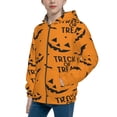 thumbnail image 2 of Pofeuu Trick Or Treat Print Teenage Zipper Hoodie Sweatshirts Hooded Casual Jackets With Pocket For Boys Girls-Small, 2 of 6