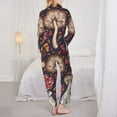 thumbnail image 5 of Kll Forest Wild Mushroom Print Women'S Long Sleeve Pajamas With Pants Sleepwear Loungewear 2 Set-Medium, 5 of 9