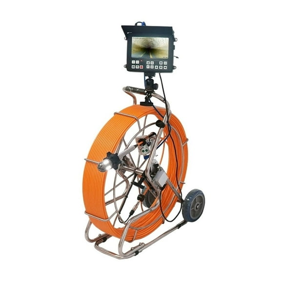 Small Diameter 45mm Rotation Inspection Camera For Sewer Drain Pipe With100m Cable Length And 8inch Color Screen ,Stunning Clarity