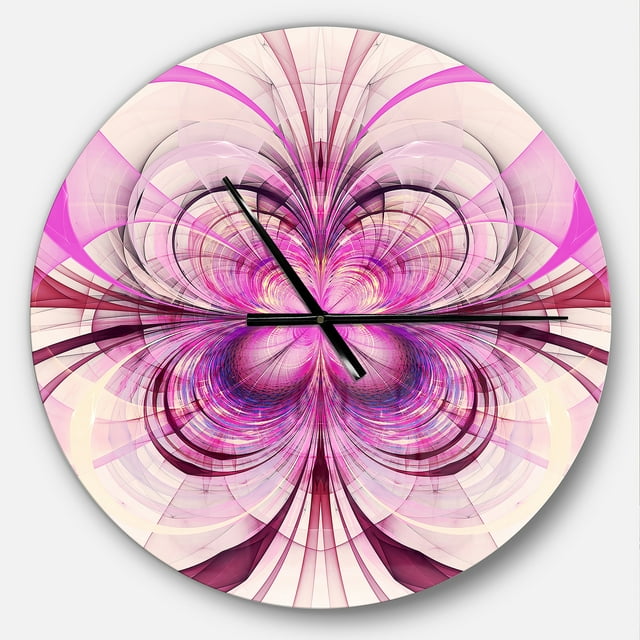 DesignArt Horloge Murale Grande Motif Fleur Fractale Violette