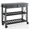 thumbnail image 1 of Crosley Roots 2 Drawer Kitchen Cart in Gray and Black, 1 of 11