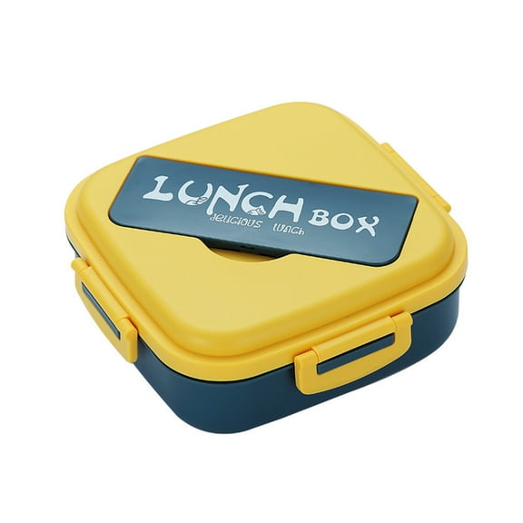 Beautynvta Bento Box for Adults, 1100 ML Plastic Square Lunch Box with 3 Compartments, Leak Proof and Lightweight, Microwave & Dishwasher Safe, Blue
