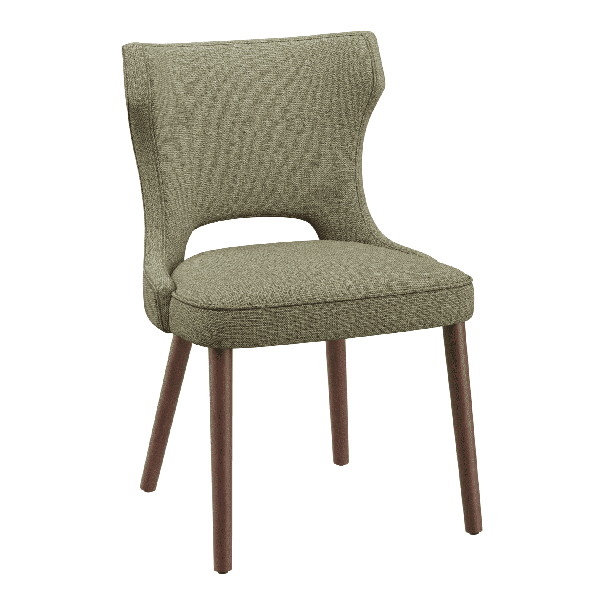 EOP Modern Fabric Upholstered Dining Chairs Set of 4, Wingback Dining Side Chairs with Solid Wood Legs, Farmhouse Dining Room Chairs for Dining Kitchen Living Room, Green