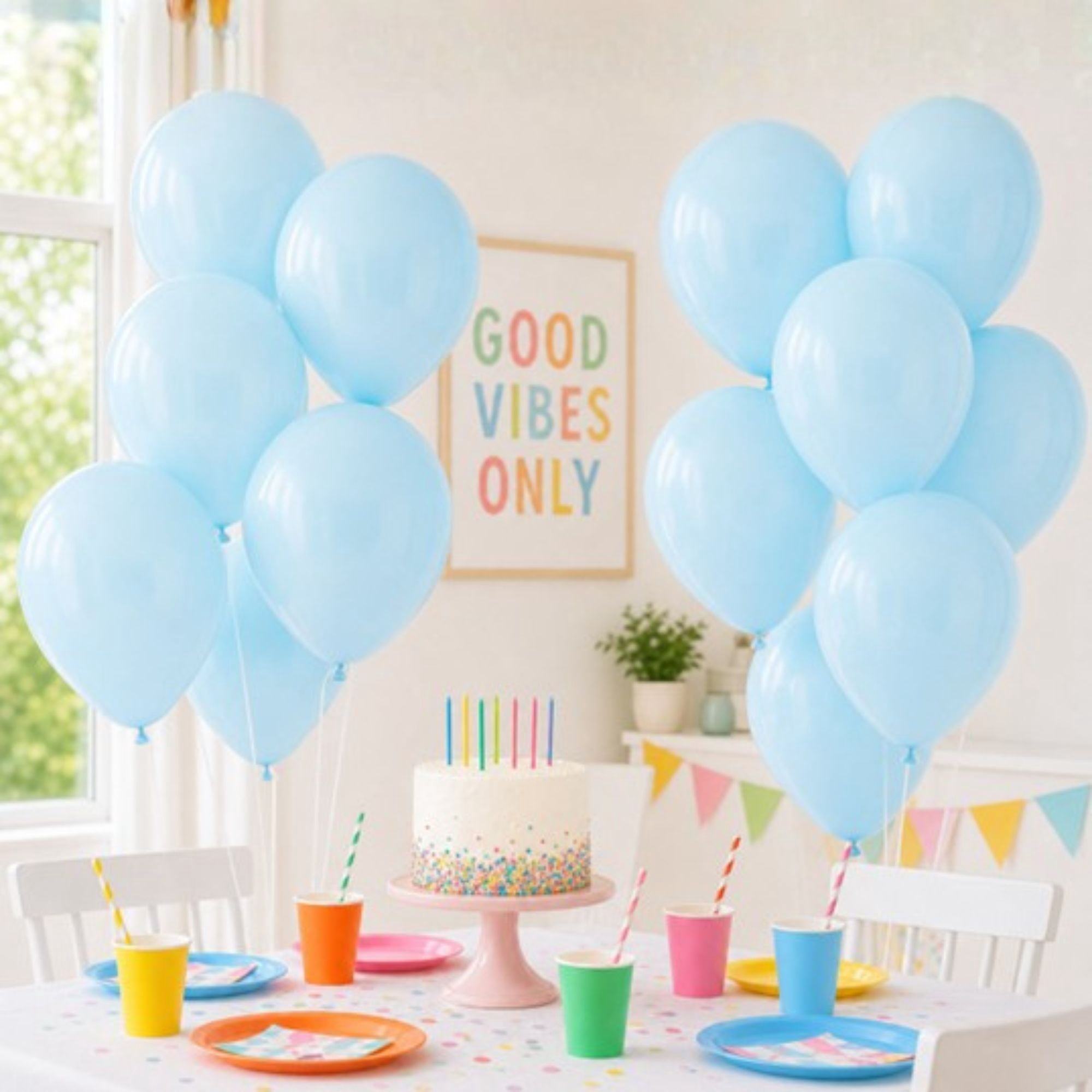 12" Light Blue Latex Balloons, 15 Pieces, by Way To Celebrate
