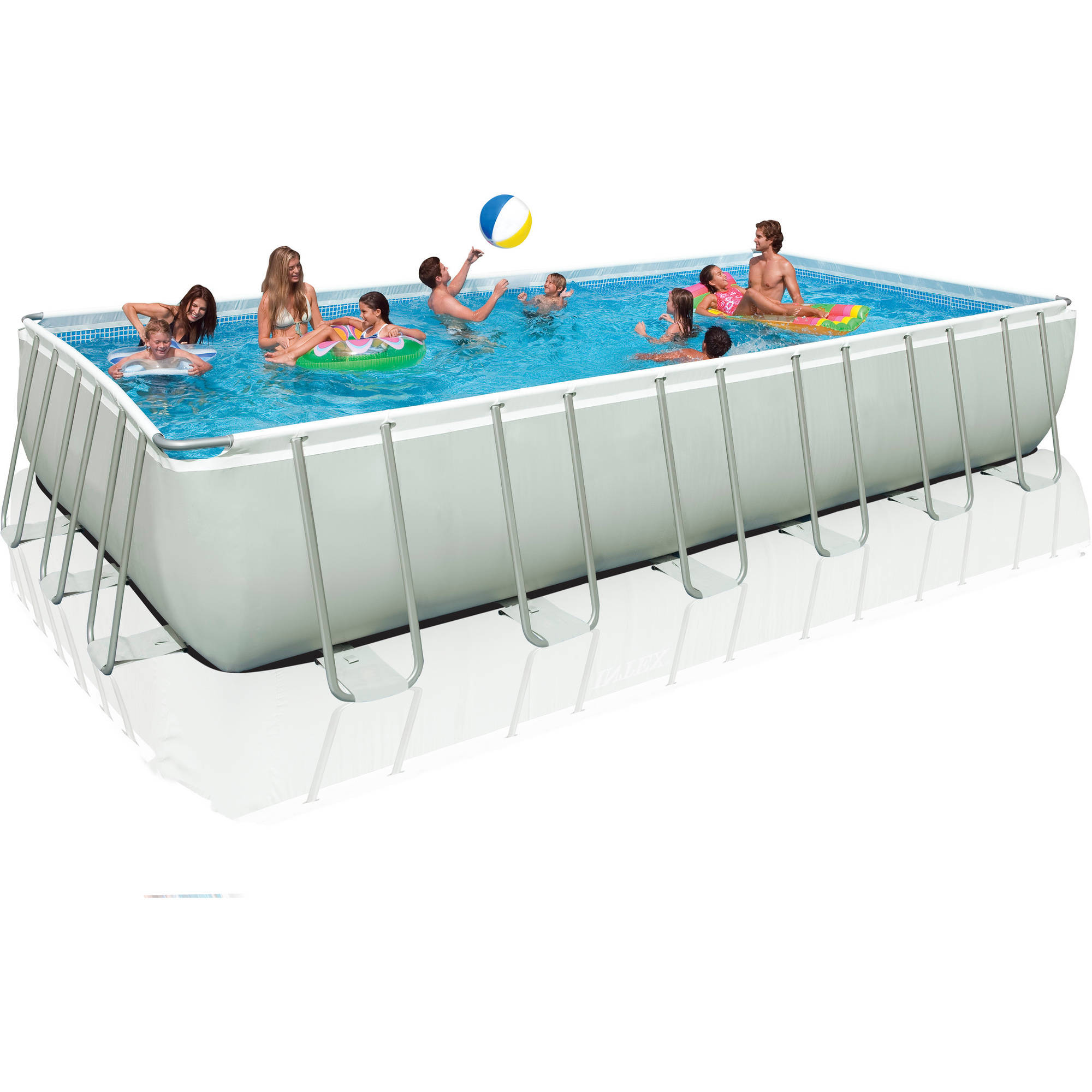 Intex 24' x 12' x 52" Ultra Frame Rectangular Above Ground Swimming Pool with Sand Filter Pump - image 2 of 6