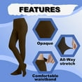 thumbnail image 4 of ORUYROP Women's Solid Colored Opaque Microfiber Footed Tights, 4 of 7