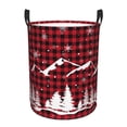 thumbnail image 6 of Lsque Christmas Tree Buffalo Plaid pattern Laundry Hamper Basket, Tall Woven Rope Hamper Basket for Clothes, Lightweight Storage Basket, Collapsible Waterproof-Small, 6 of 8