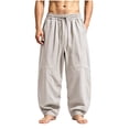 thumbnail image 2 of Mifsaly Mens Baggy Sweatpants Wide Leg Lounge Pants Elastic Waist Drawstring Casual Athletic Joggers Comfortable Oversized Streetwear Workout Track Pants with Pockets White,XL, 2 of 5