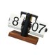 thumbnail image 2 of Reloj de escritorio abatible mecánico con base de madera y decoración automática Blanco, 2 of 9