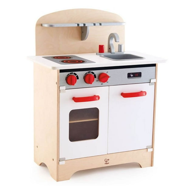 Hape Pretend White Gourmet Kitchen Wooden Children's Toy w/ Oven