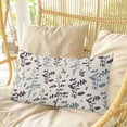 thumbnail image 4 of Grey Blue Botanical Pillow Covers, Linen Long Throw Pillow Case, Rustic Country Spring Floral Summer Leaf Holiday Pillow Protector Decorative Cushion Cover for Living Room/Bedroom 16" x 24", 4 of 8