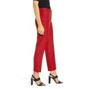 Anne Klein Women's Textured Stretch Twill Slim Trousers Red Size 10