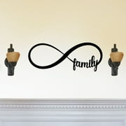 Family Forever Infinity Sign - Beautiful Solid Steel Home Decor Decorative Accent Metal Art Wall Sign