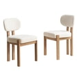 thumbnail image 5 of Hassch Set of 2 Chenille Upholstered Dining Chairs, Comfortable Accent Side Chairs with Padded Seat and Adjustable Foot Nails, Beige, 5 of 8