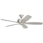 Kichler Lighting Terra 60" Brushed Nickel Transitional Ceiling Fan w/ 5 SILVER Blades - 330249NI