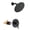 Matte Black, variant on sumerain Brushed Gold Shower Faucet Set with 8 Inches Stainless Steel Rain Shower Head, Solid Brass Rough In Valve
