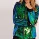 thumbnail image 5 of Moda mujer lentejuelas abrigo chaqueta de bombardero de manga larga con cremallera Streetwear inf Chicuu  Chaqueta, 5 of 7
