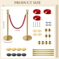 thumbnail image 4 of 4 PCS Gold Stanchions with Red Velvet Ropes-Red Carpet Party Crowd Control Poles Set,5FT Stainless Steel Posts & Safety Barriers, 4 of 8