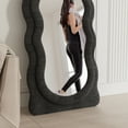 thumbnail image 4 of Vlush Wavy Full Length Mirror, Freestanding Floor Mirror with Stand, 63"x24" Wall Mounted Mirror for Bedroom (Black), 4 of 6