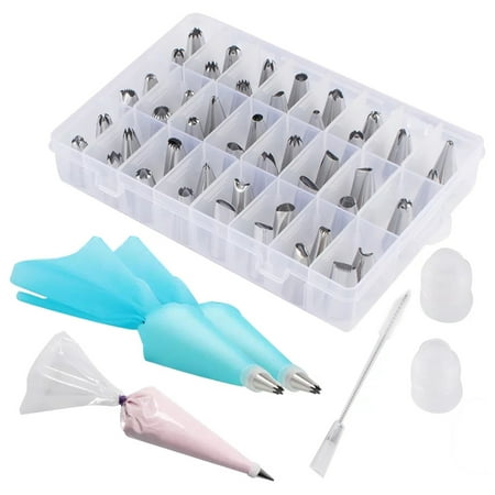 

GORWARE 63Pcs Piping Bag and Tips Set Cake Decorating Kit with Cleaning Brush Pastry Bag Icing Bag and Coupler Premium Cupcake Cookie Baking Tool