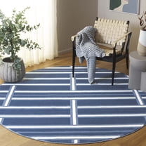 Safavieh Groove Drew Geometric Area Rug, Blue/Ivory, 6'7" x 6'7" Round