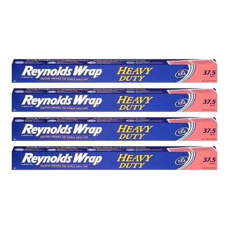 Reynolds Wrap Heavy Duty Aluminum Foil 37.5 Sqft Pack of 4 — Residential Use Standard Application