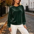thumbnail image 5 of Enjoytime Crewneck Sweatshirts Women Long Sleeve Velvet Pullover Tops Solid Trendy Casual Soft Oversized Sweatshirt, 5 of 8