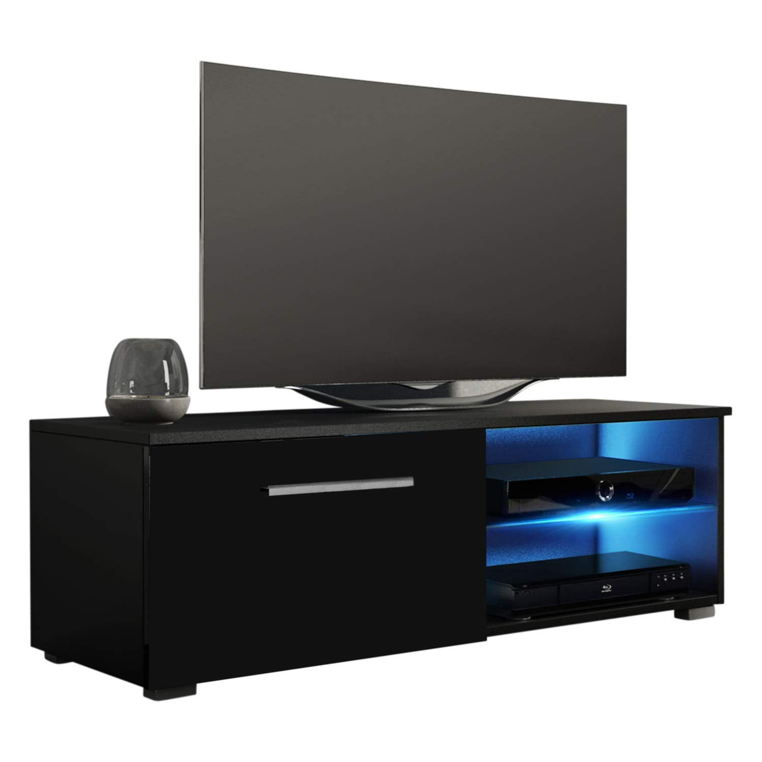 New Moon Modern Tv Stand Matte Body High Gloss Doors With 16 Color