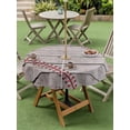 thumbnail image 3 of Outdoor Tablecloth with Umbrella Hole and Zipper, Baseball Round Table Cloth 60 Inch Waterproof Tablecloth, Vintage Wooden Shabby Art Picnic Table Cover for Patio Camping, 3 of 7