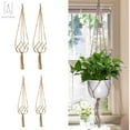 thumbnail image 2 of 4PCS 35.4 Inch Plant Flower Hanger Macrame Jute for Indoor Outdoor Ceiling Deck Balcony, Planter Holder Basket Boho Home Decor, 2 of 13