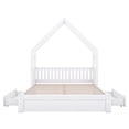 thumbnail image 6 of Noble House Nira Queen Size House-Shaped Platform Bed, Solid Pine Wood Bed with Storage Drawers, Space Saving, White, 6 of 11
