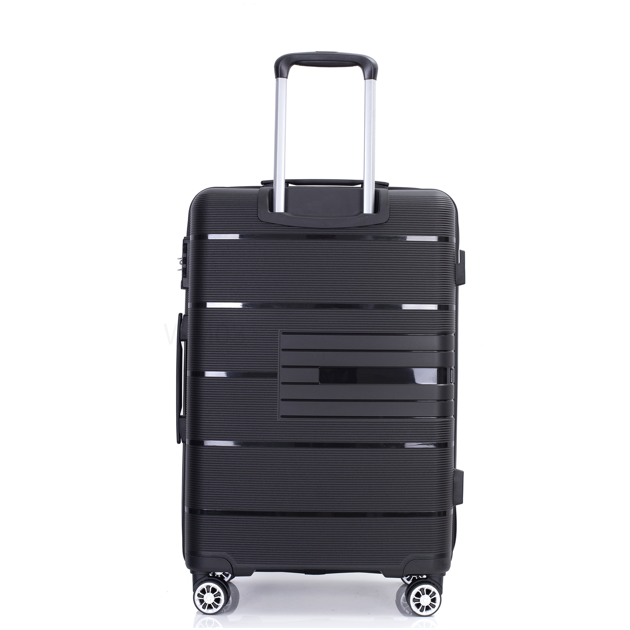 CHAMPFLAG ABS Hardshell 3-Piece Luggage Set with Double Spinner Wheels &; TSA Lock | Lightweight Checked and Carry On Suitcase in Black