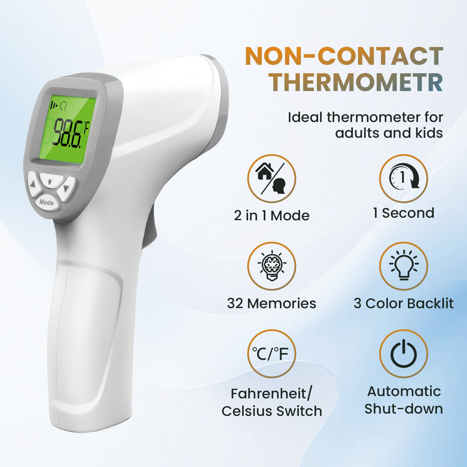 Awpmdmr 2-in-1 No-Touch Forehead Thermometer with Fever Alarm photo 6
